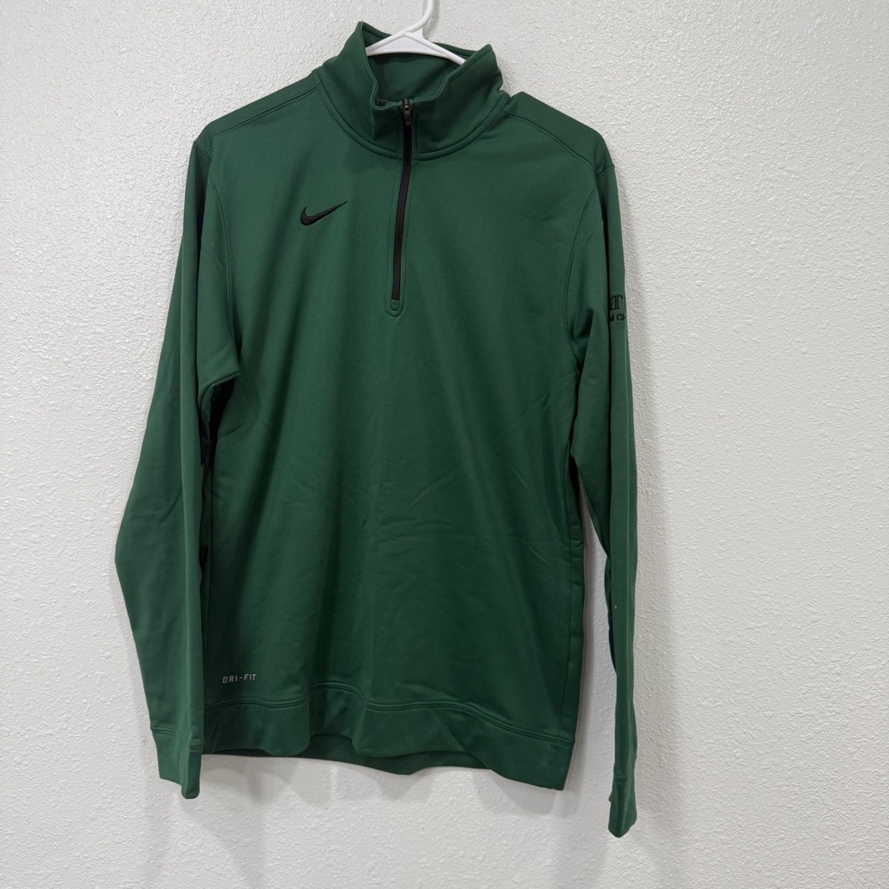 Nike Dri-FIT Mens Small Green Quarter Zip Pullover M&T Bank Cam Champs BG17